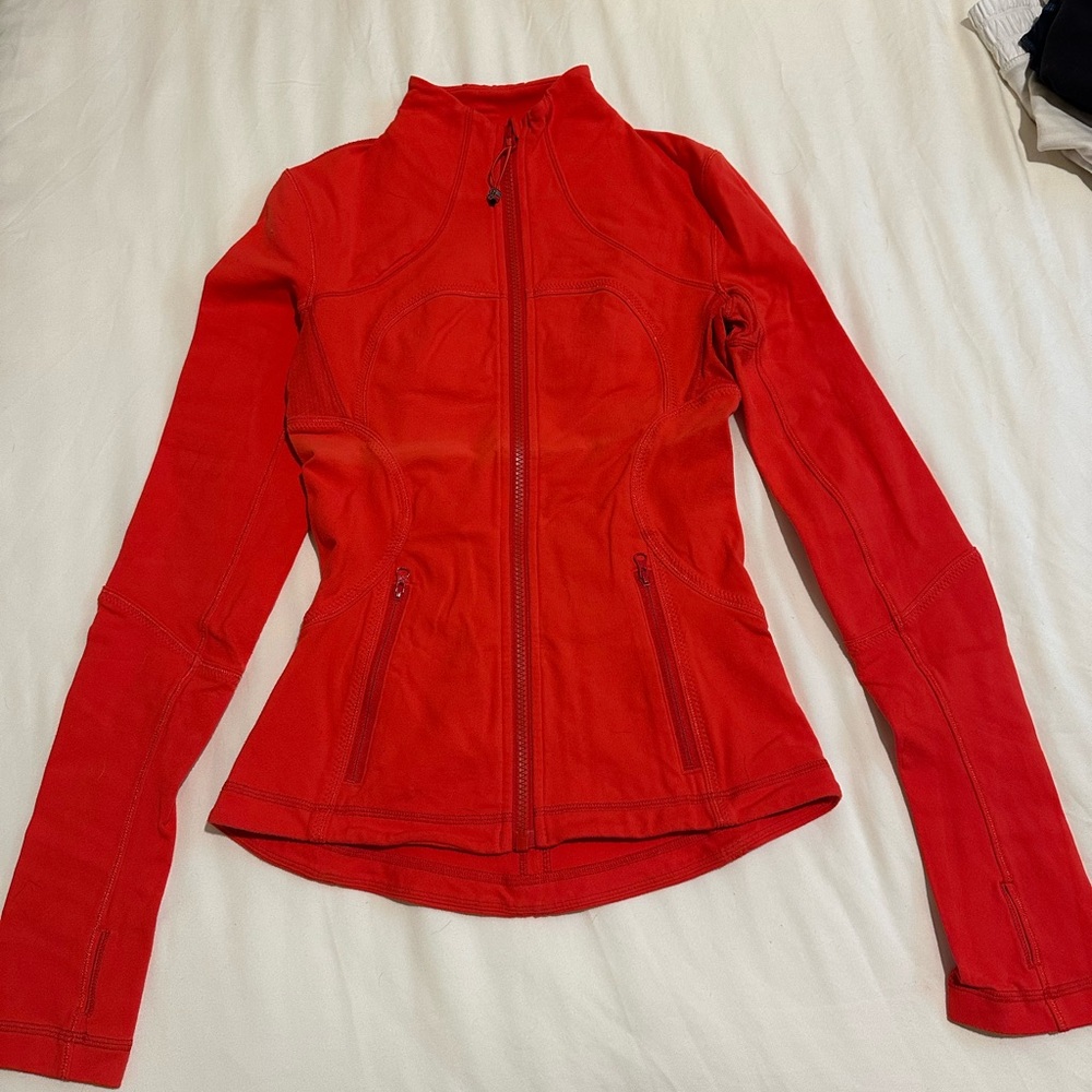 Lululemon Athletica Red Fitted Luon Jacket